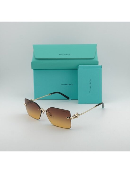 Tiffany & Co TF3088 618978 Sunglasses Pale Gold Rectangle Frame